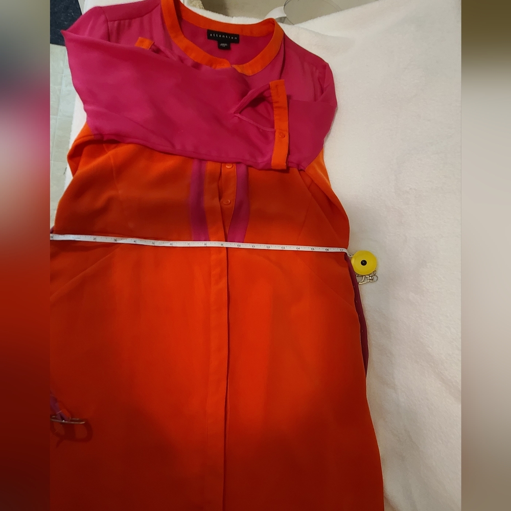 Attention Colorblock Shift Dress Pink&Orange Size L - Picture 13 of 16